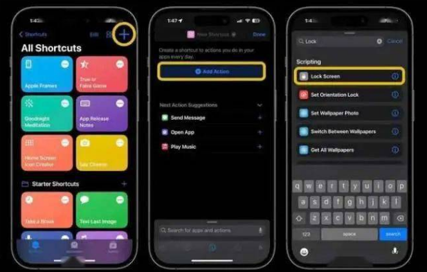 莱山苹果14锁屏维修店分享iPhone14升级iOS16.4后如何创建锁屏快捷方式 